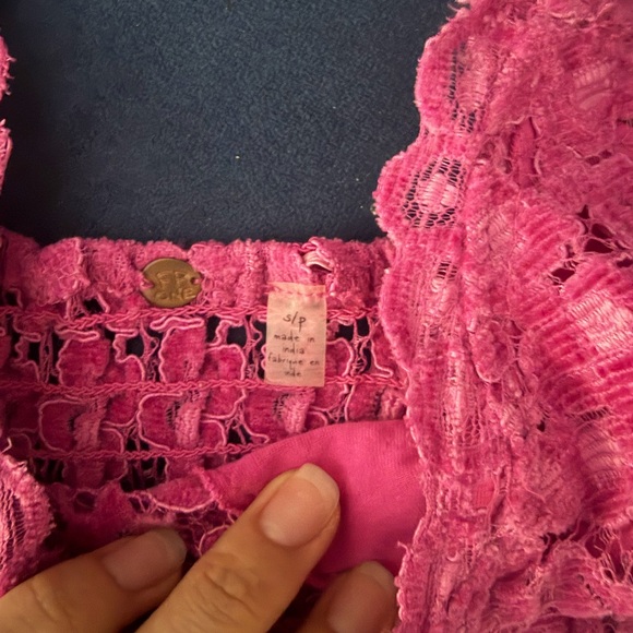 Free People Celine Magenta Lace Bralette Top - Picture 2 of 3